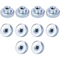 Sourcingmap - Tuercas de pulgar moleteadas- pomos redondos- chapado en zinc- 10 unidades